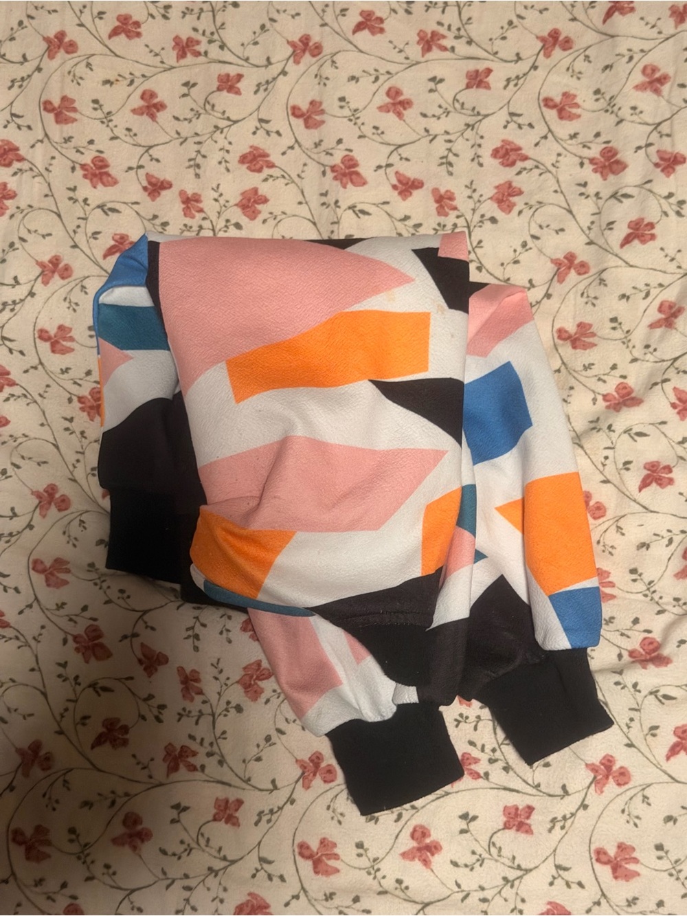 SHEIN Multicolor Geometric Colorblock Bomber Jacket - Picture 10 of 15